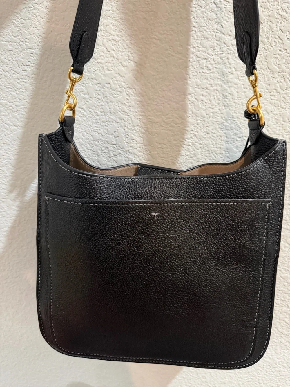 Tory Burch Black Pebbled  Handbag